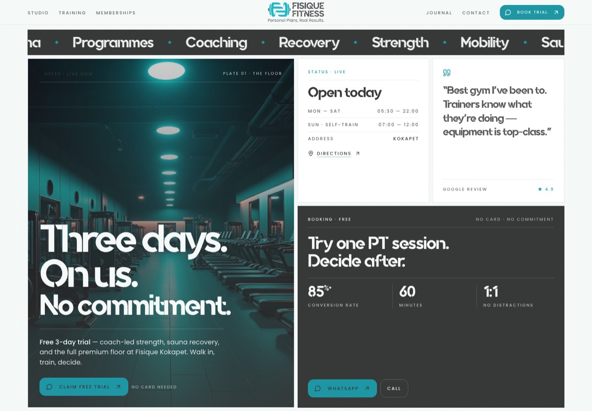 Fisique Fitness website