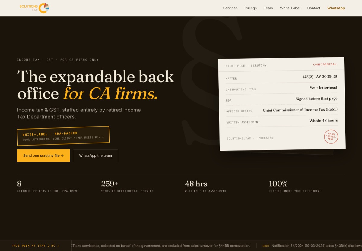 Solutions.Tax website